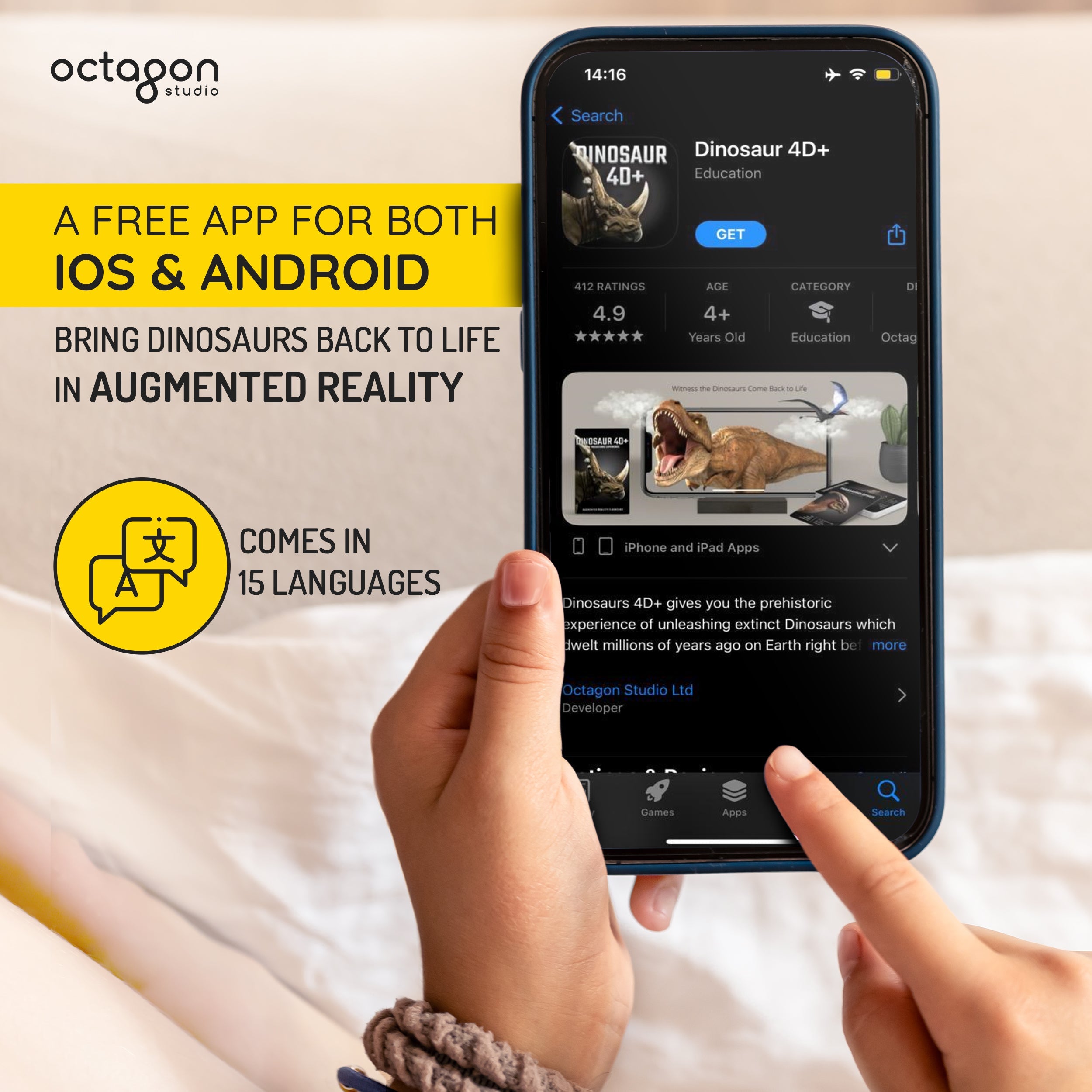 Dinosaur 4D+ Augmented Reality Cards