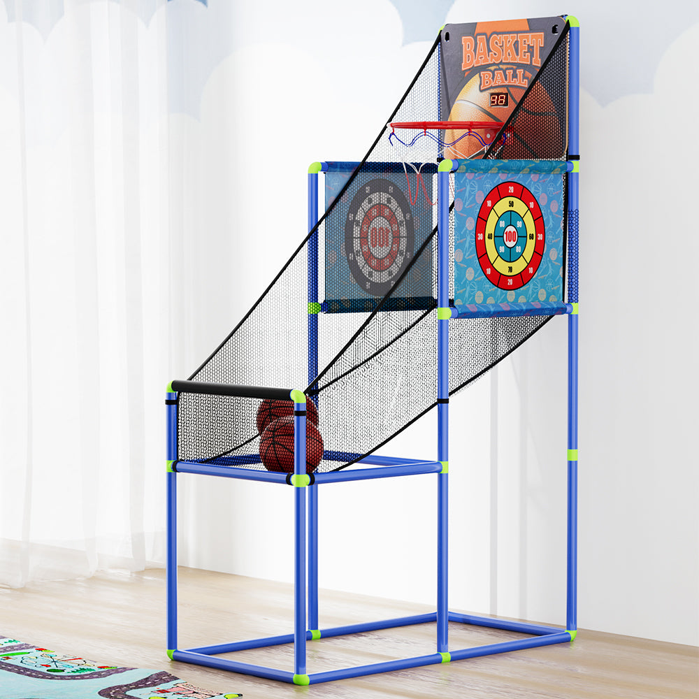 NNEDSZ Basketball Arcade Game Electronic Scorer 3 Games Adjustable Kids Blue
