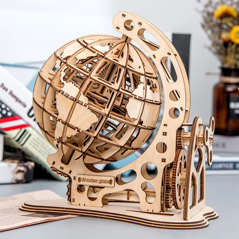 Wooden Globe 3D Puzzle Kit